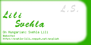 lili svehla business card